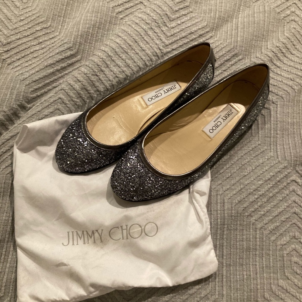 Jimmy Choo Glitter Flats